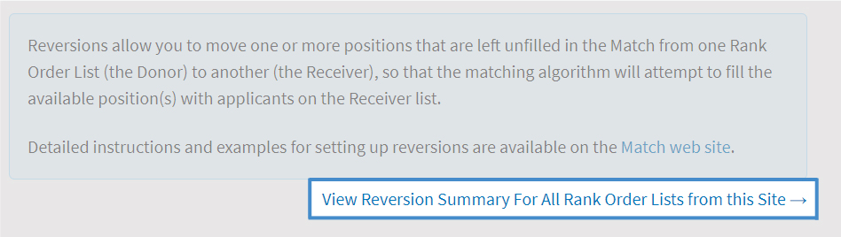 View reversion summary button